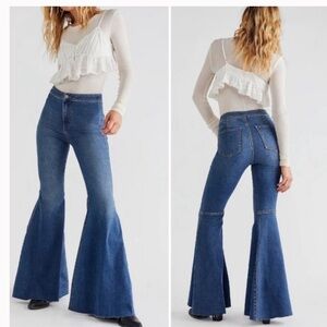 Free People Just Float On  Flare High Rise Denim Jeans